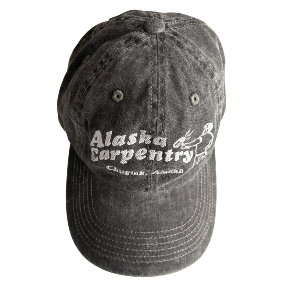 Alaska Carpentry Distressed Gray Cap/Hat By Port Authority  Adjustable Strap